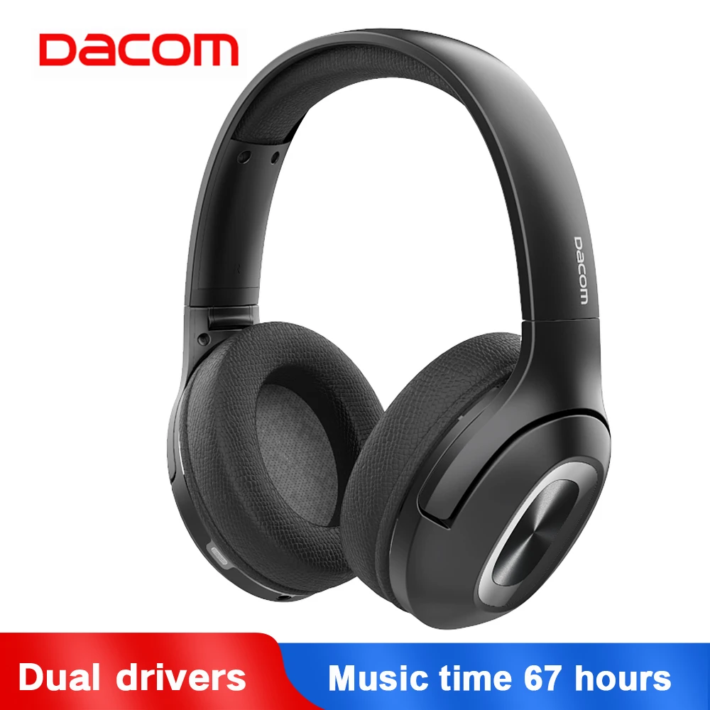 

Dacom HF002 Bluetooth 5.0 Wireless Headphones Over Ear Earphone 67H Bloototh Headphone Head Phone with Mic For Phones Computer