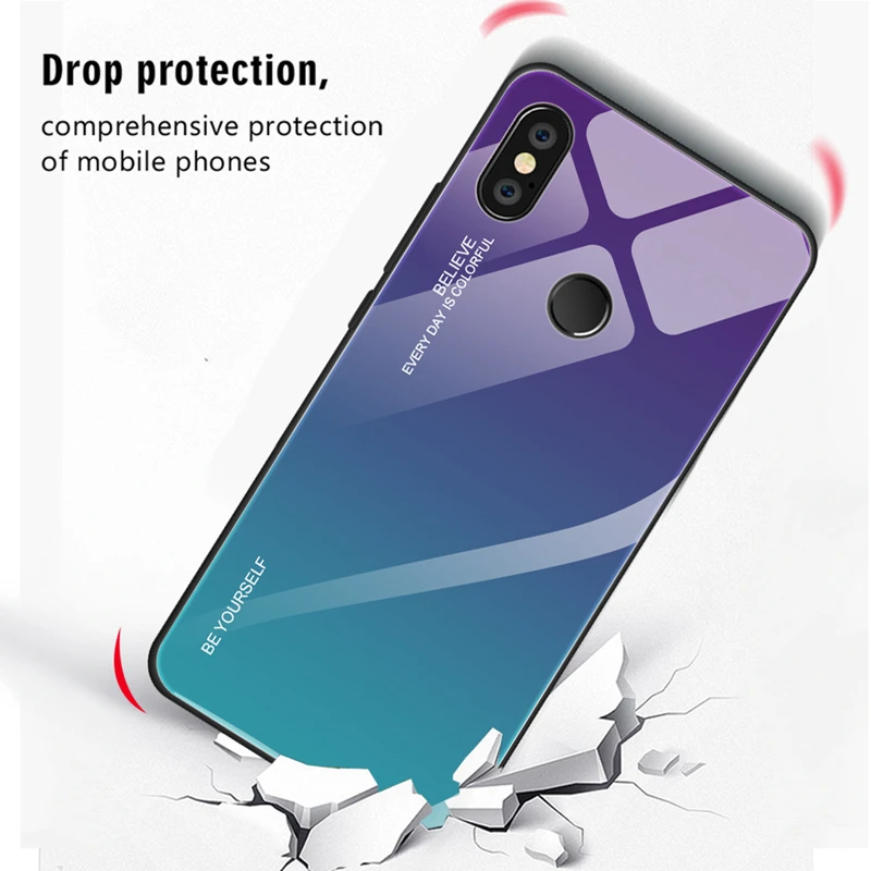Gradient Tempered Glass Case For Xiaomi Redmi Note 6 Pro Note 5 6 5 Plus 6A 4X 6 Pro A2 Lite For Xiaomi Mi 8 Lite A1 A2 MAX 3 (6)