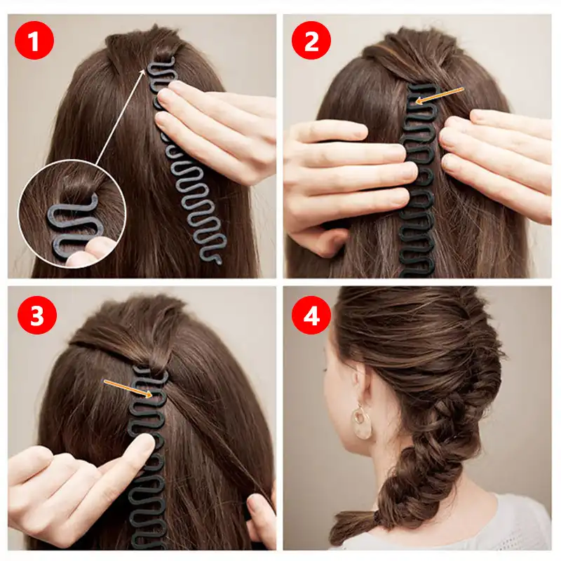 French Hair Braiding Tool Plait Hair Braider Roller Hook Braiding Wavy Curls Hair Twist Braid Hair Styling Diy Hair Accessory