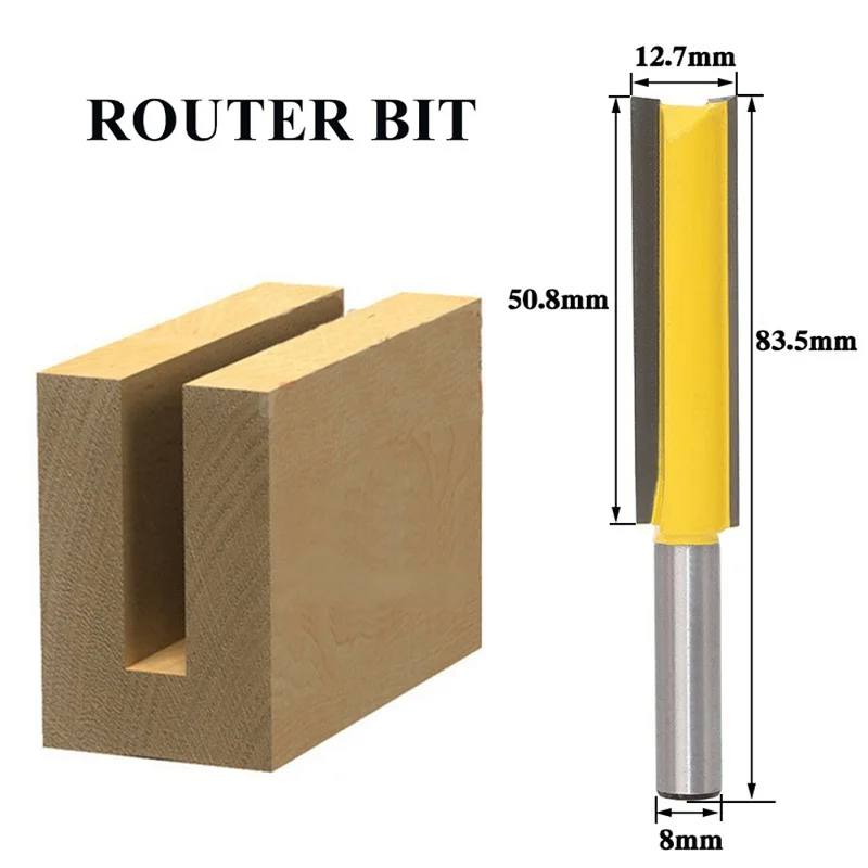 

8 Shank Lengthened Straight Router Bit Lengthened Straight Knife Flush Trim Pattern Router Bit Knife For Wood