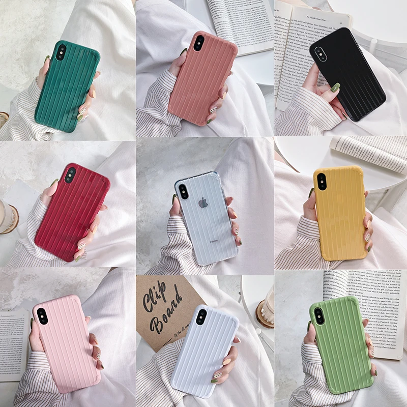 

Luggage Phone Case for IPhone Xr Case Fashion Plain Suitcase Trunk Soft TPU Back Cover for IPhone X 8 7 6 6S Plus Xs Max Case