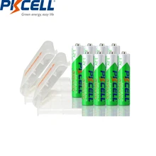 8 piezas PKCELL AAA batería recargable Ni-MH 1,2 V 3A batería recargable de 600 mah baterías de batería y dos piezas de la batería titular de la caja de