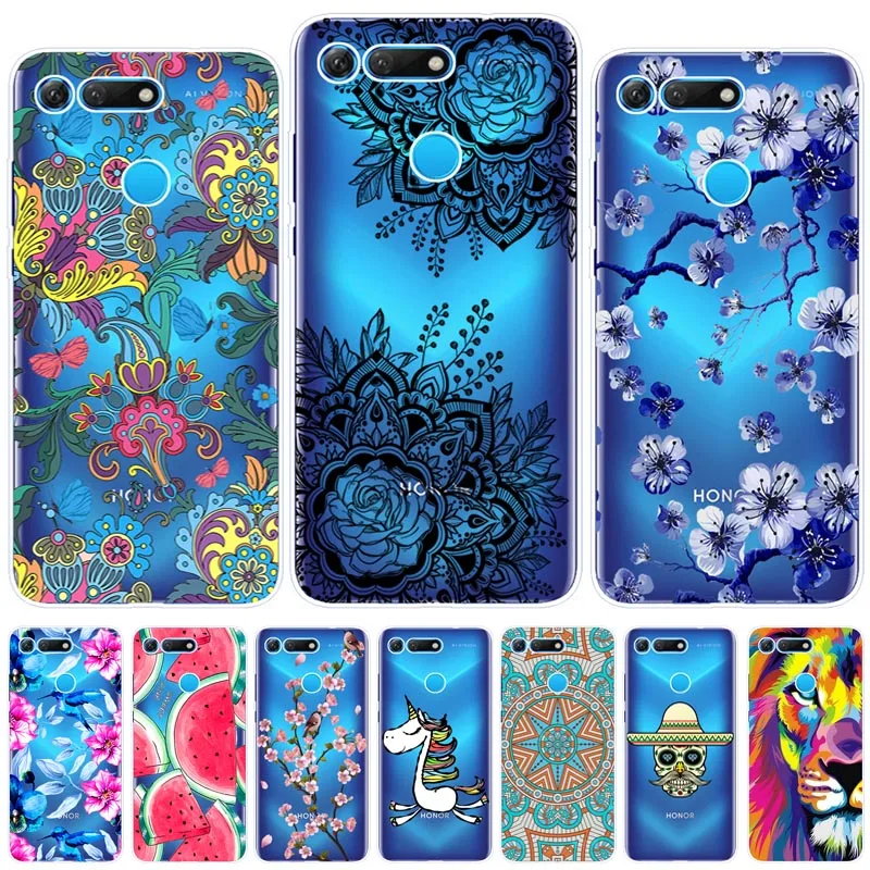 

Cases For Huawei Honor V20 Phone Cover Soft Silicone Cartoon Colorful Printing Back Case Cover Fundas For Honor V20 6.4 Inch