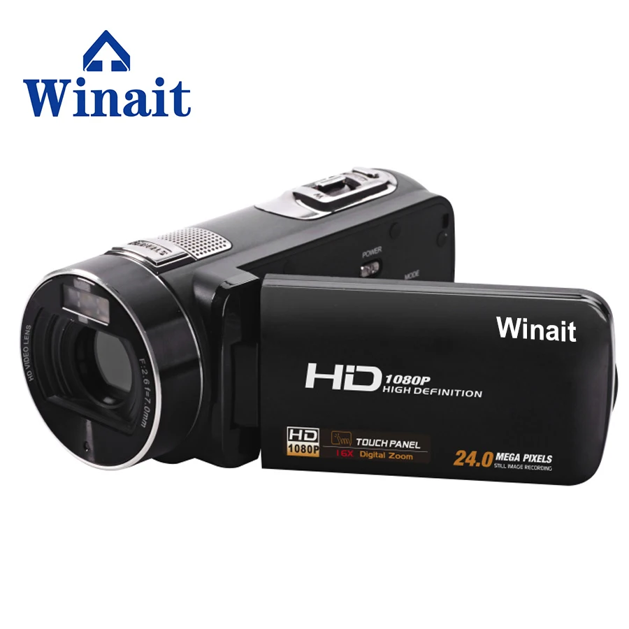 Winait Anti-Shake цифровая видеокамера с Max 24mp Уход за кожей лица улыбки захвата сенсорный экран