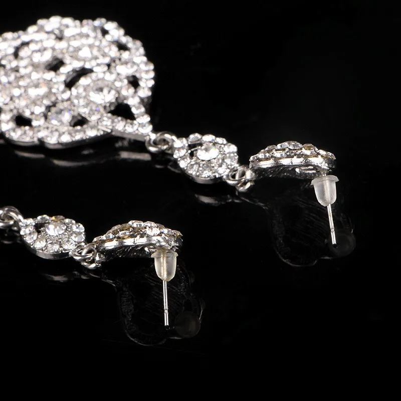  925 sterling silver vintage long earrings for women 585 gold plated Austrian crystal jewelry brincos de festa wedding bridal accessories gifts HB025 (3)