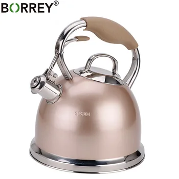 

BORREY Stainless Steel Water Kettle Induction Cooker Whistling Kettle Gas Stove Kettle Pot Bouilloire Camping Boiler Water Pot