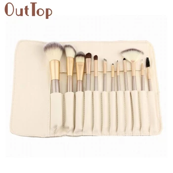

12Pcs Makeup Brushes set Fondation Eyeshadow Cosmetic Tool with Leather Support drop Shipping feb22dropship