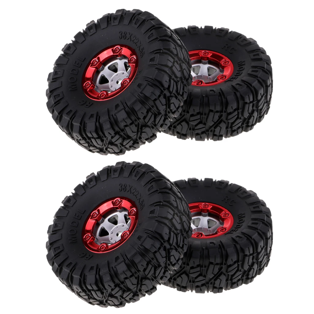 MagiDeal 1:12 RC Truck Crawlers 100mm Rubber Tires Tyres with Wheel Hex 4x for Wltoys 12428 12423 FY01 FY02 FY03