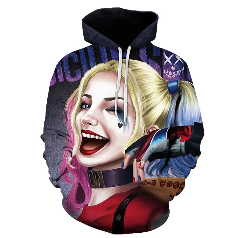 

Movie Suicide Squad Harley Quinn Sweatshirt Hoodie Superhero Cosplay Costume Coats