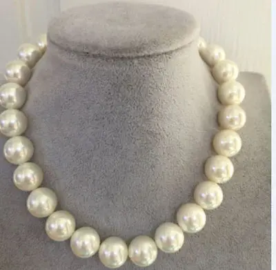 

Hot selling free shipping********stunning Natural 12mm south seas white Pearl Necklace 17inch