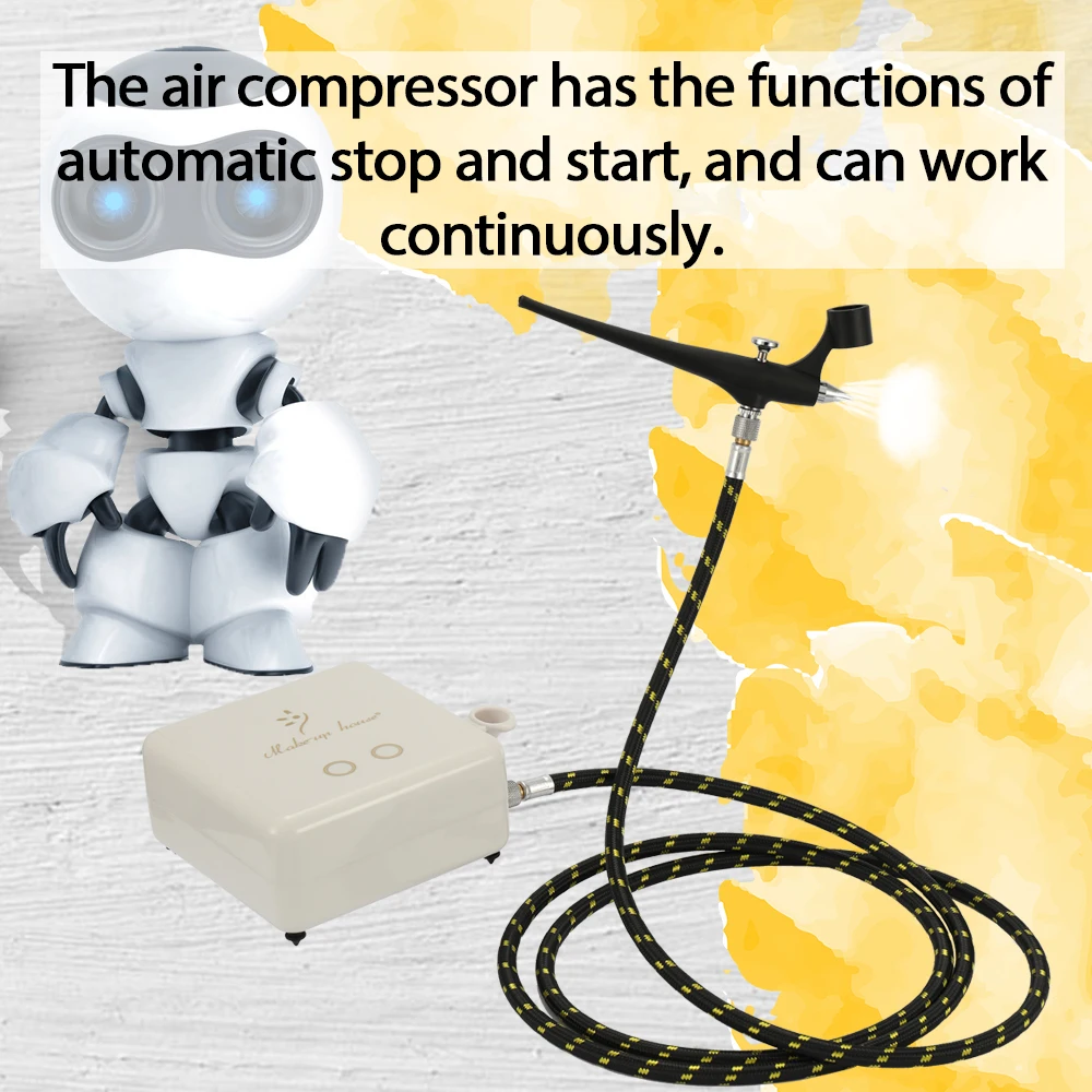 Мини воздушный компрессор, набор маркерных ручек, Аэрограф, воздушный насос, набор, макияж, живопись, тату, ремесло, торт, пневматические
