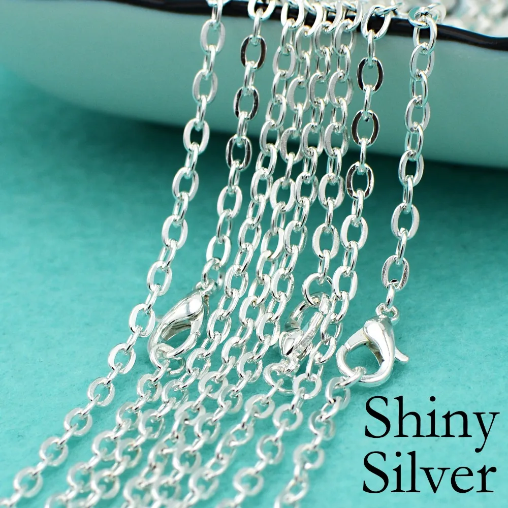 

50 pcs - 18/24/30 Inch Silver Chain necklace, Silver Cable Chain, Silver Rolo Chain, Silver Necklace Chain, Silver Platd Chain