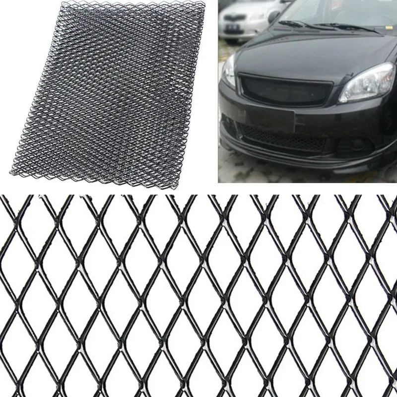 Universal Black/Silver Aluminium Racing Grille Mesh Vent Car Tuning