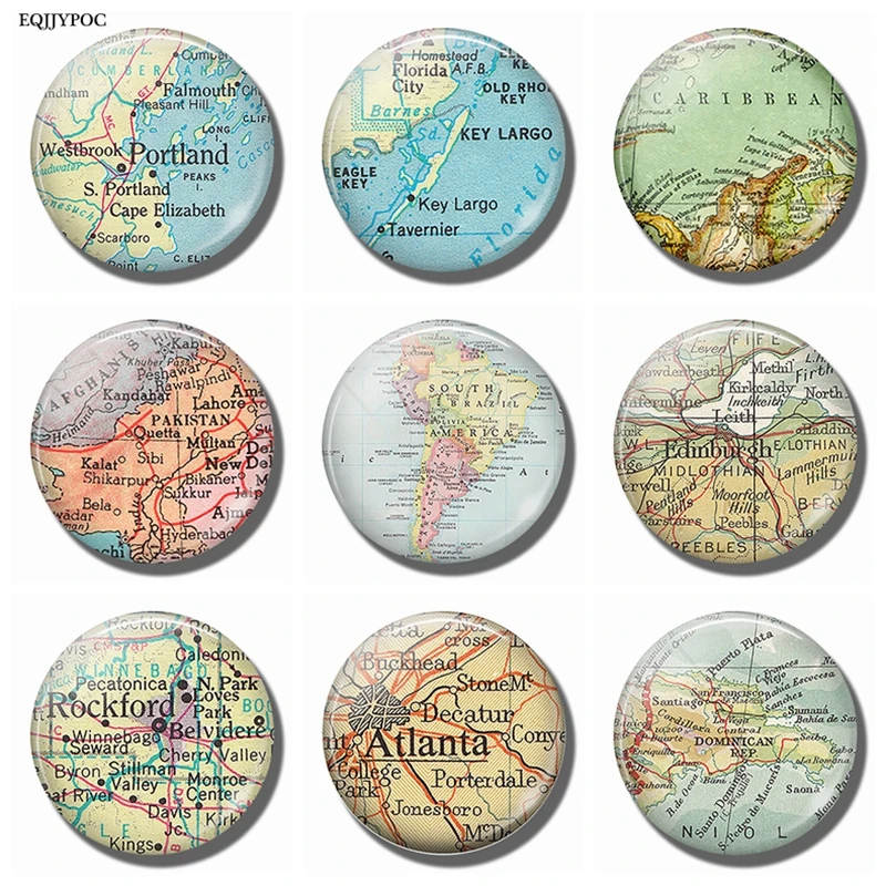 

Souvenir Map Dominican Atlanta Rockford Edinburgh South America Pakistan Portland Florida Caribbean Fridge Magnet Refrigerator