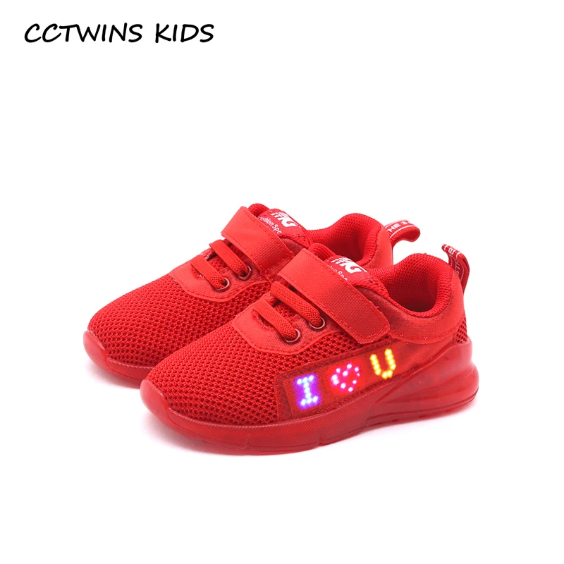 

CCTWINS KIDS 2018 Autumn Girl Fashion Led Light Sneaker Baby Boy Sport Mesh Trainer Children Pu Leather Casual Shoe Toddler