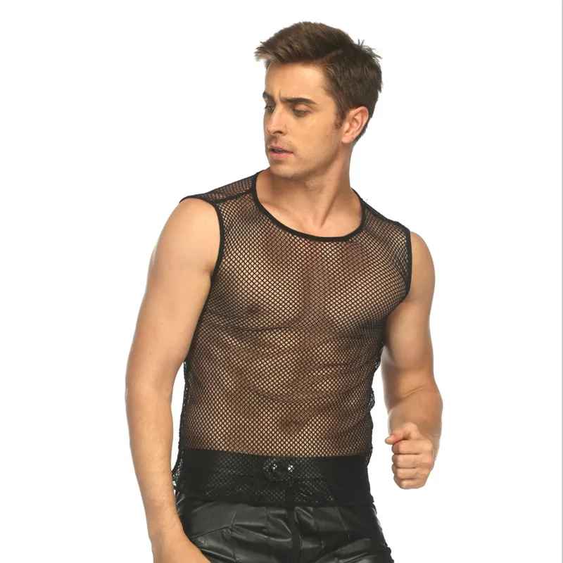 Sexy Fetish Lingerie For Men Undershirt See Through -9130