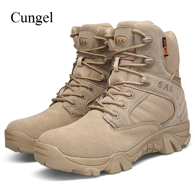 Cungel Outdoor Men Hiking shoes Military Desert Combat boots High ...