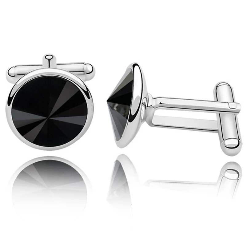 

SHDEDE Black Shirt Cufflinks Men Charm Abotoaduras Fashion Cuff Link Jewelry Crystal from Swarovski Fashion Accessories -1359