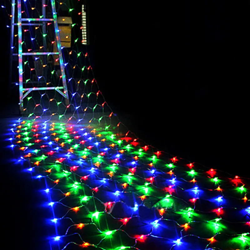 1.5 m x 1.5 m 2x3 m 4x6 m Guirlandas de Natal Led String Luzes de Natal Net Luzes da Cortina de Fadas Xmas Party Decoração do Casamento do Jardim 3 1.5 m x 1.5 m 2x3 m