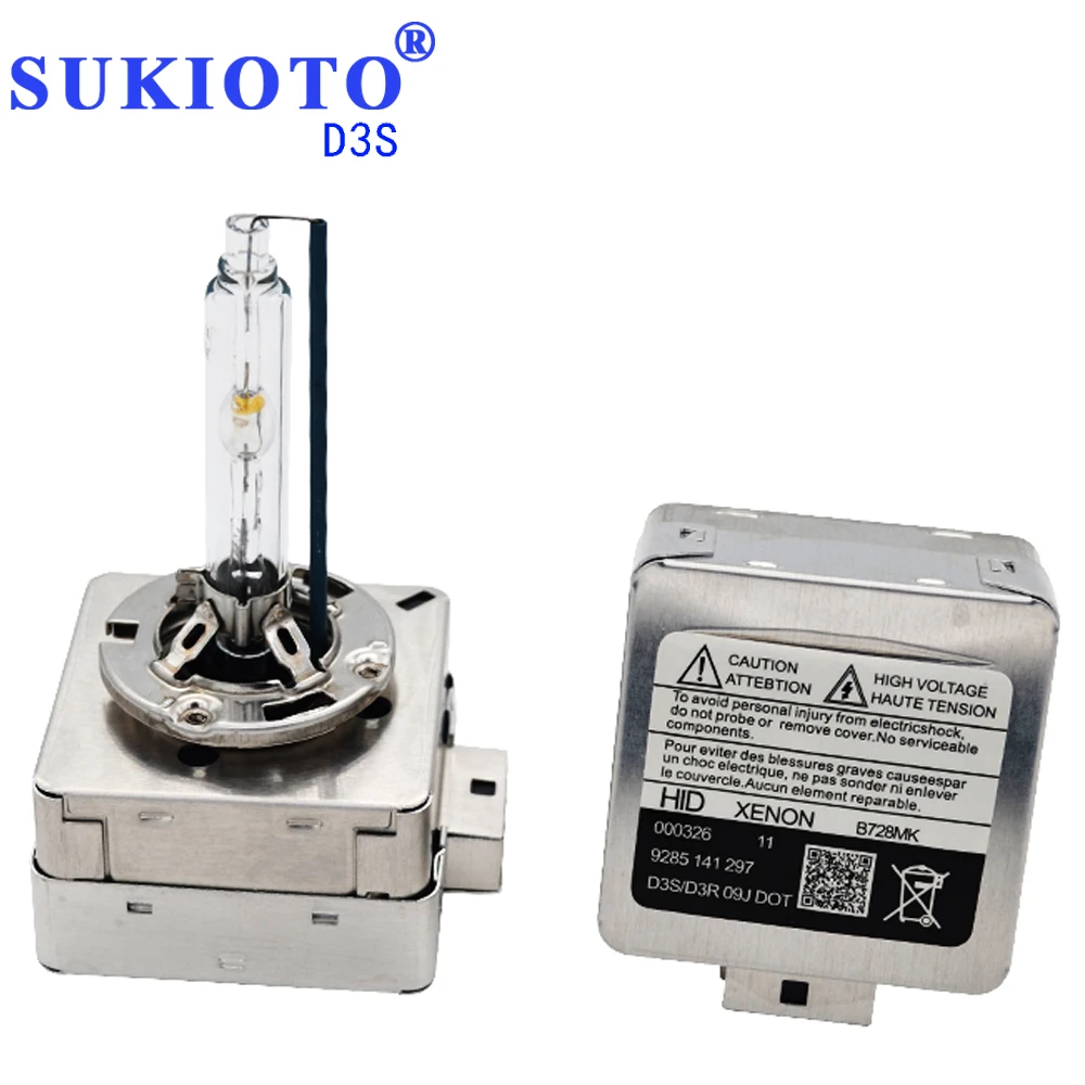 SUKIOTO Original 35W55W Fast Bright D1S xenon 5000K 4300K 8000K 6000K D3S Metal Base Claw HID Xenon Bulb Car Headlight Styling