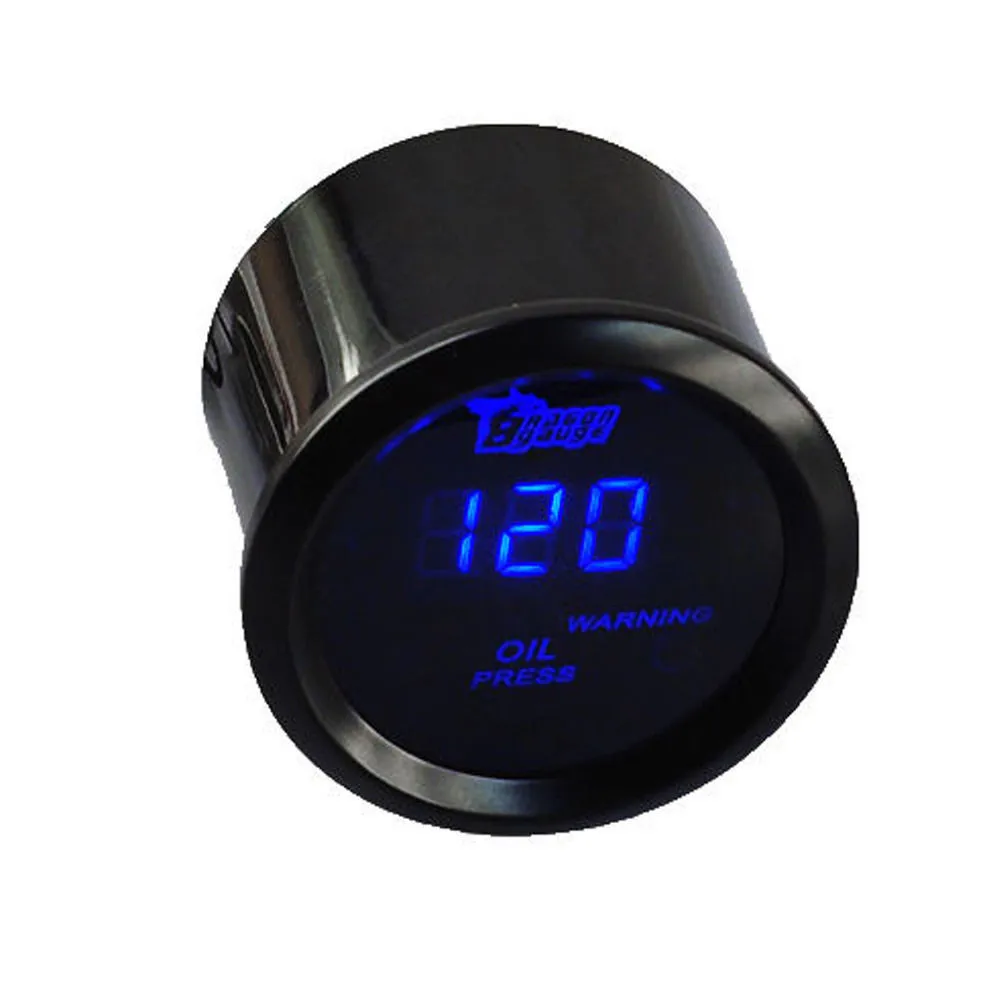 30~0InHg Without Boost Free Shipping 2 Inch 52mm Silver Car LED Vacuum Gauge