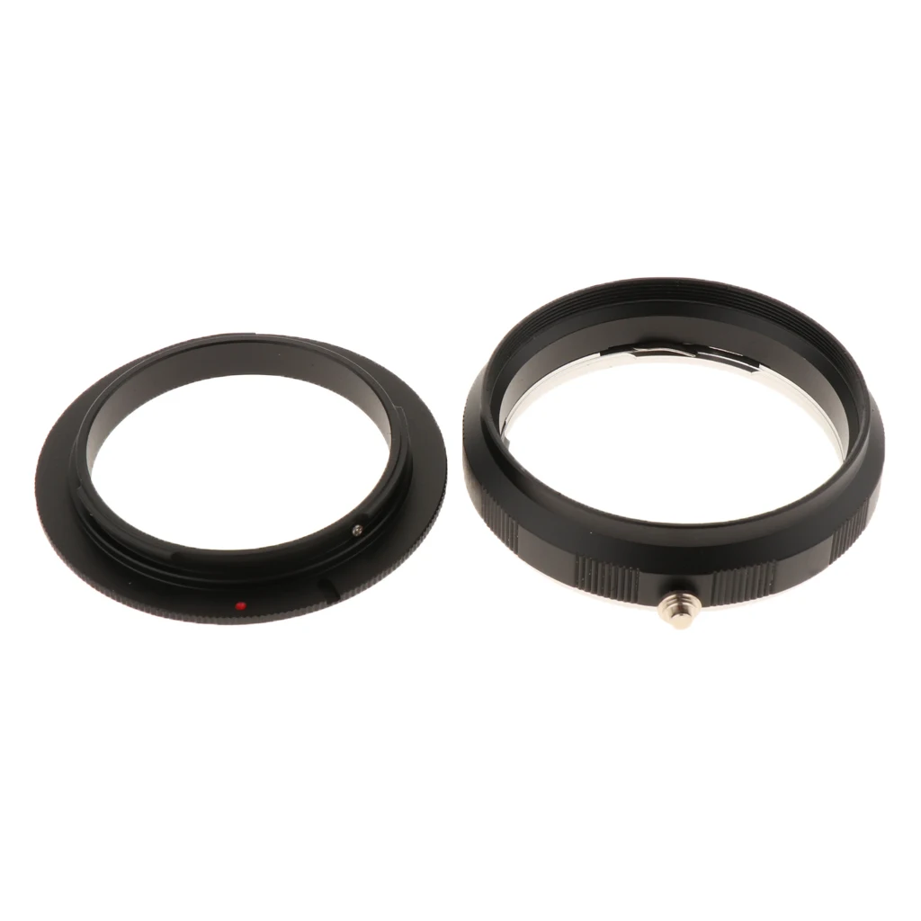 58mm Macro Reverse Adaptor Ring and Rear Lens Mount Protection Ring fits for Canon EOS EF-Mount 58mm Filter Thread Lens Black