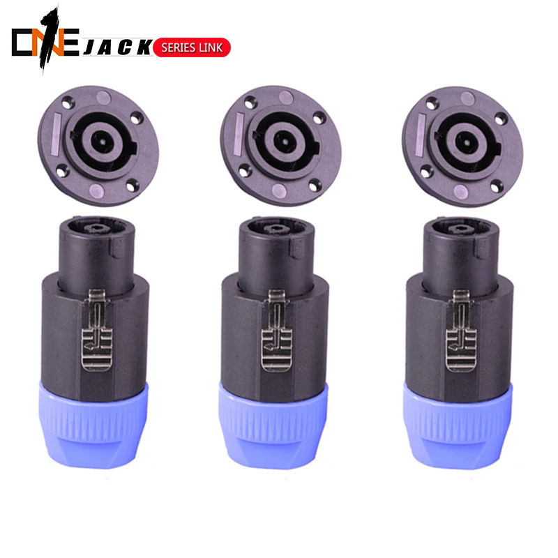 

1set SpeakON 8Pin Powercon Plug Speaker Cable Connectors 8 Pole Plug + 8PIN Female Jack Panel Mount Socket Adapter
