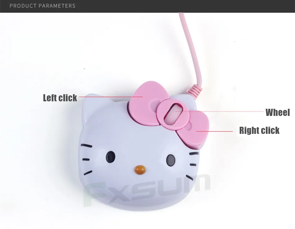 Дропшиппинг 3D мультяшная hello kitty проводная мышь USB 2,0 Pro розовая Милая игровая мышь оптические мыши для компьютера PC Детские мыши для девочек