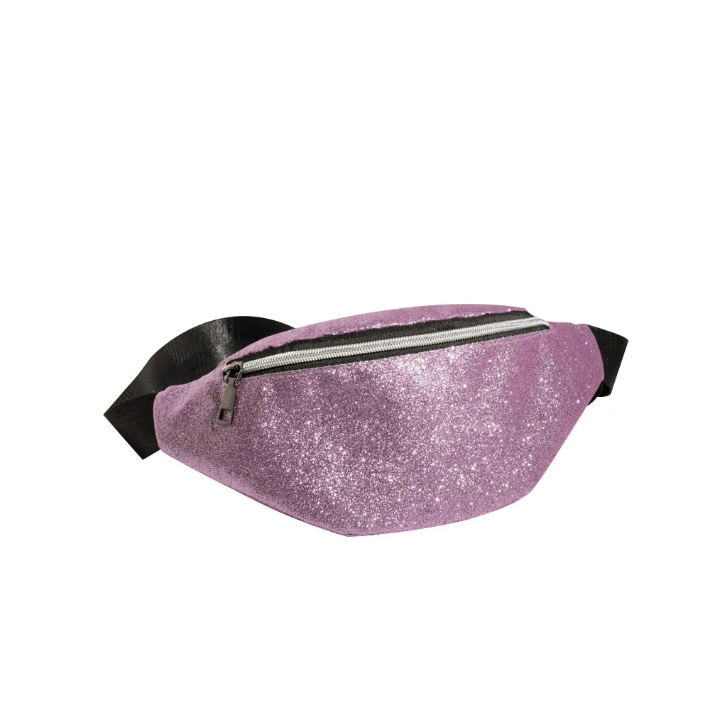 Модная женская шикарная поясная сумка с блестками, пояс для денег, сумка-мессенджер, нагрудная сумка, женская сумка, nerka torebka - Цвет: Фиолетовый