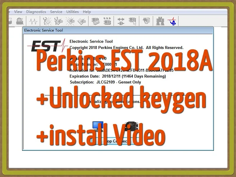 EST 2018A для электронного сервисного инструмента Perkins диагностическое программное