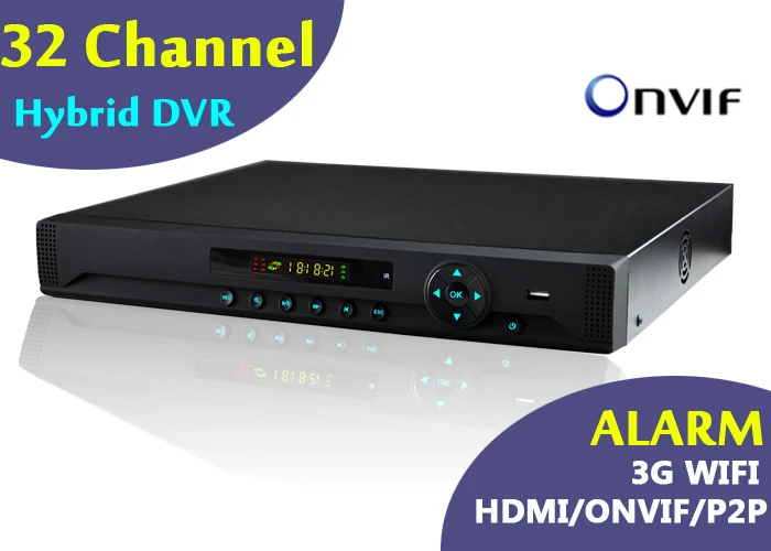 DVR 32ch hybrid hvr nvr for ip and analog camera hdmi 3g video 32