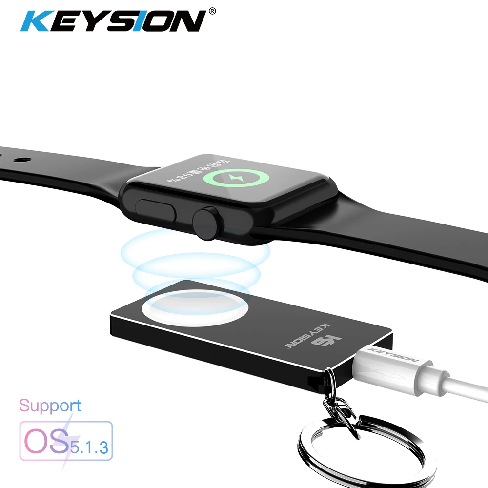 KEYSION Magnetic Wireless Charger for Apple Watch Series 4 3 2 1 Metal + Acrylic Wireless Charging Support watch OS 5.1.3 System