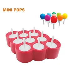 Мини 9 ячеек поп мороженое производитель силиконовая форма для леденцов формы для крема DIY фруктовый лед производитель замороженная форма для сладостей для детей HK100