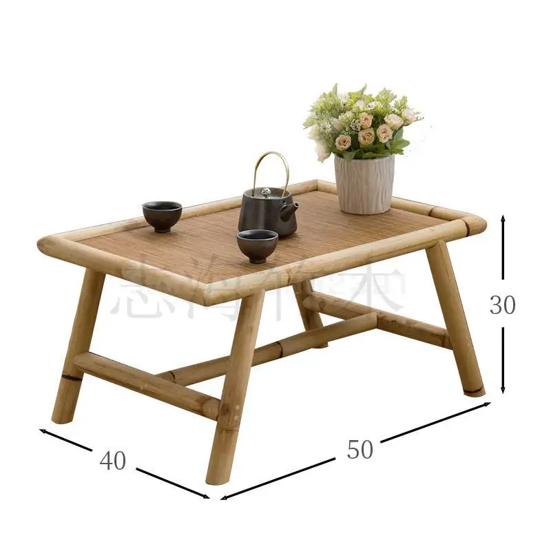 Simple bay window tatami coffee table table Japanese style small coffee table creative tea table and chairs solid wood Zen table - Цвет: 50x40x30cm  1