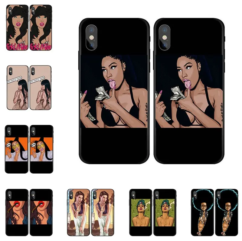 Sexy Hot Girl Summe  Black soft silicone Phone Case  For iPhone 7 7Plus 6 6S 6Plus 8 8PLUS X  for Samsung Galaxy s5 s6 s7 s8 s9