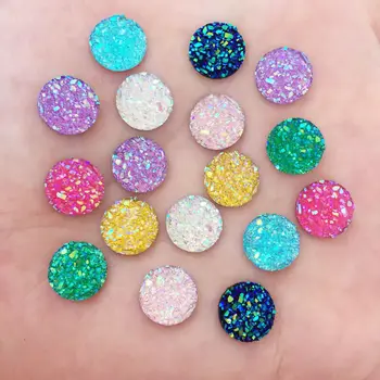 

100pcs AB Resin Bling Convex Surface Ore 10mm Round Flatback Rhinestone Ornaments DIY Wedding Appliques Craft W64