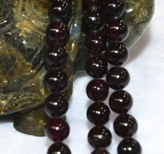 New 6mm Garnet Gems Faceted Round Loose Beads 15/" Strand AAA