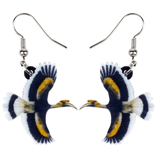 Bonsny Acrylic Blue Dove Drop Earrings - Cute Bird Dangle Jewelry For Women & Girls