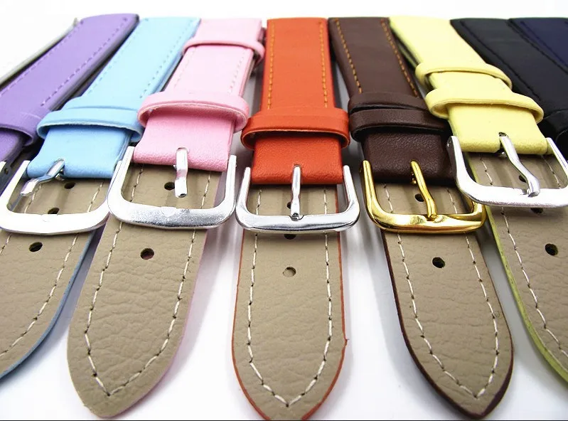 

Wholesale 50PCS / lot 18MM PU with genuine leather Watch band watch strap 10 colors-3199