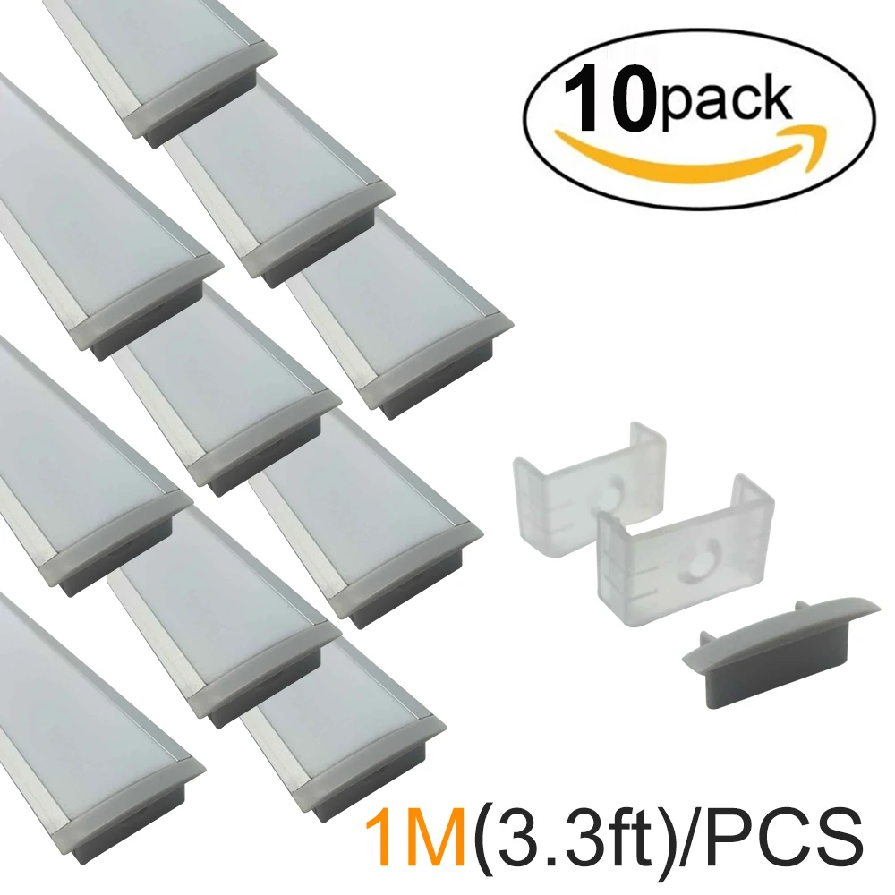 

10M/lot 10x1M(3.3ft) Silver 20mm Aluminum LED Channel System for LED Strip Light Installations Aluminum LED Light Profile