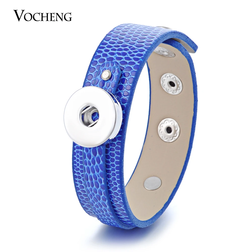 

10pcs/lot Wholesale Vocheng Snap Button Charms 10 Colors PU Leather Bracelet Fit 18mm DIY NN-388*10 Free Shipping