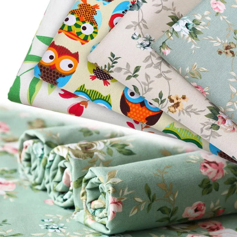 

Thickened 10 amp polyester printed canvas cartoon rag cotton fabric DIY children's Wear cloth make bedding quilt decoration home