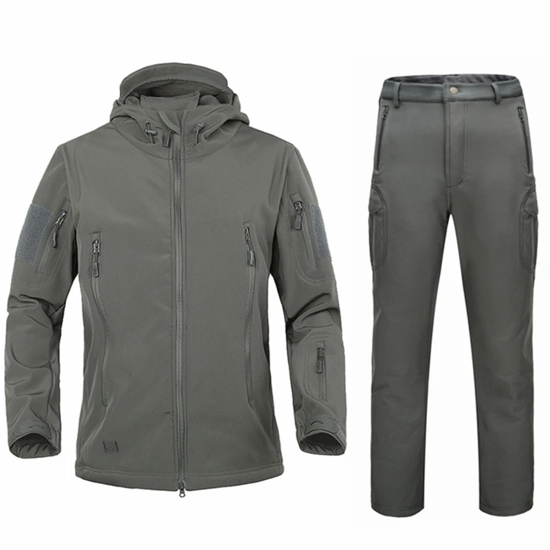 

Military army men s winter jackets coats suit winter coat male softshell camouflage polar fleece warm jacket long pants suit
