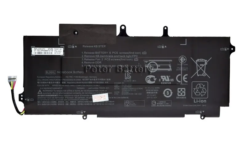 JIGU BL06042XL HSTNN W02C 722236 2C1 BL06XL Оригинальный аккумулятор для ноутбука HP EliteBook Folio 1040 G0 G1