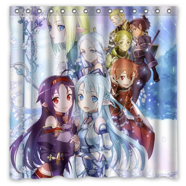 

Custom Waterproof Bathtub Screen Sword Art Online Mildewproof Bathroom Shower Curtain Decorative Spa Shelter 180*180cm