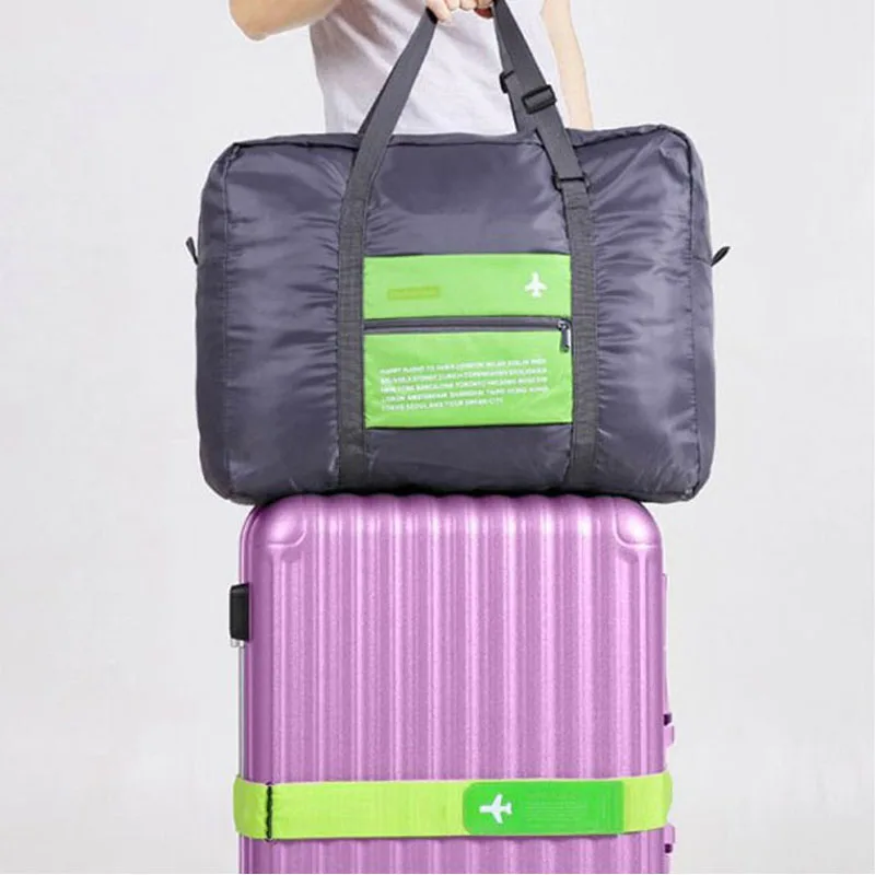 QEHIIE fashion travel duffel bag Ms Large capacity nylon folding bag Unisex Luggage Travel Handbags Waterproof Travel Bag