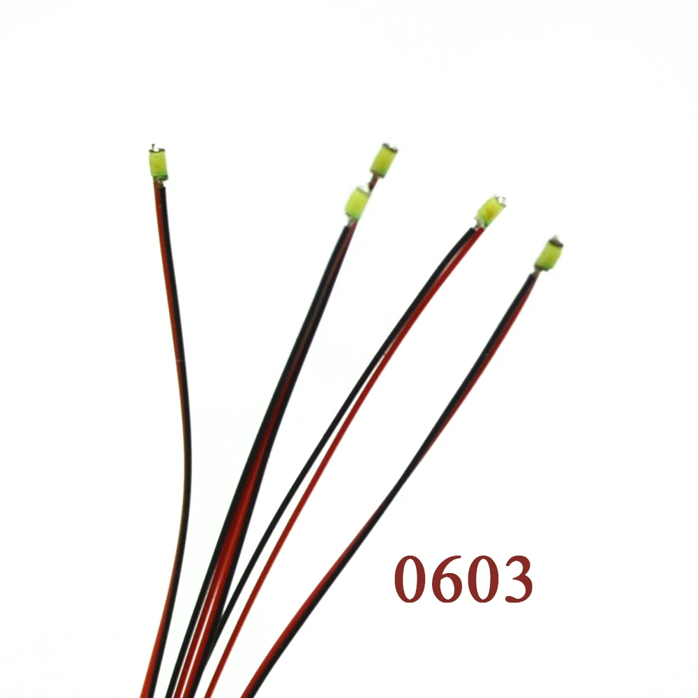

0603 SMD model train HO N OO scale Pre-soldered micro litz wired LED leads wires 20cm