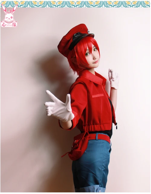 Cells At Work / Hataraku Saibou Anime Cosplay Costume Red Blood Cell  Hataraku Saibou Women Anime Cosplay Costume Halloween A502