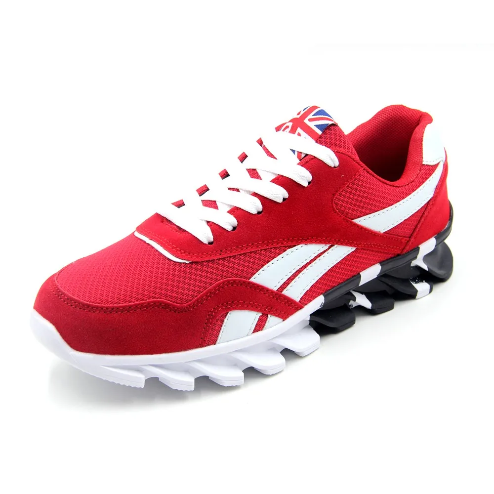 Baideng Большие размеры мужские спортивные кроссовки обувь дышащая беговая Обувь износостойкая резиновая Мужская обувь черный красный 46 47 обувь