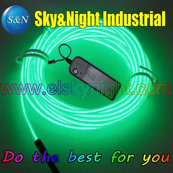 

(8 Set / Lot) Green Color-5M Flexible Neon Light EL Wire Rope Tube with Controller +Free Shipping